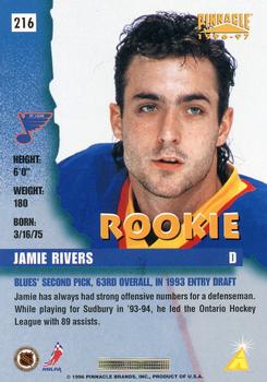 1996-97 Pinnacle #216 Jamie Rivers Back
