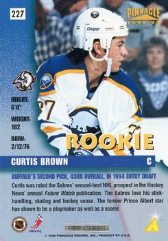 1996-97 Pinnacle #227 Curtis Brown Back