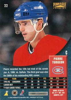 1996-97 Pinnacle #22 Pierre Turgeon Back