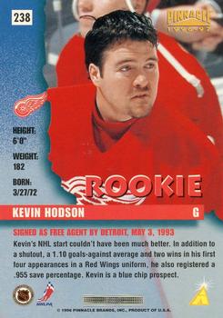 1996-97 Pinnacle #238 Kevin Hodson Back