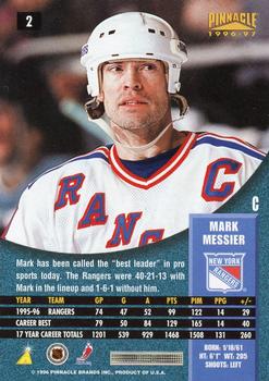 1996-97 Pinnacle #2 Mark Messier Back