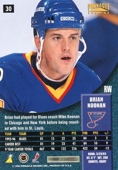 1996-97 Pinnacle #30 Brian Noonan Back