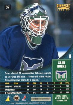 1996-97 Pinnacle #37 Sean Burke Back