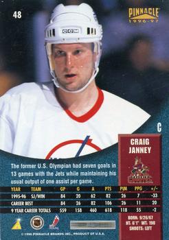 1996-97 Pinnacle #48 Craig Janney Back