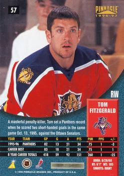 1996-97 Pinnacle #57 Tom Fitzgerald Back