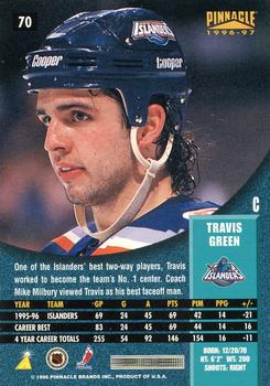 1996-97 Pinnacle #70 Travis Green Back