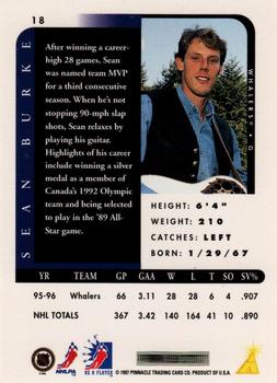 1996-97 Pinnacle Be a Player #18 Sean Burke Back