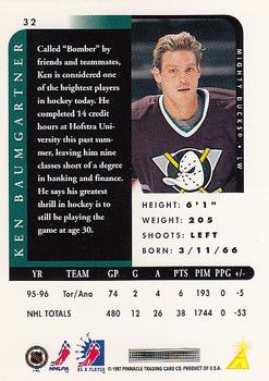 1996-97 Pinnacle Be a Player #32 Ken Baumgartner Back