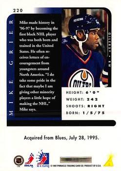1996-97 Pinnacle Be a Player #220 Mike Grier Back