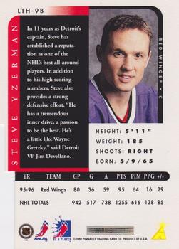 1996-97 Pinnacle Be a Player - Link 2 History Autographs #LTH-9B Steve Yzerman Back