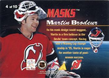 1996-97 Pinnacle - Masks #4 Martin Brodeur Back