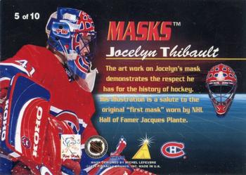 1996-97 Pinnacle - Masks #5 Jocelyn Thibault Back