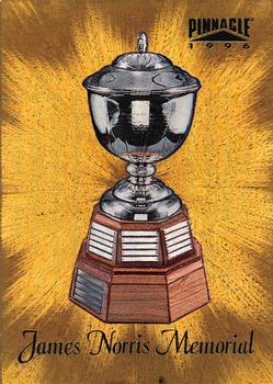 1996-97 Pinnacle - Trophies #8 James Norris Memorial Trophy (Chris Chelios) Front