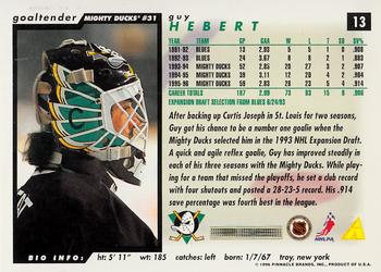 1996-97 Score #13 Guy Hebert Back