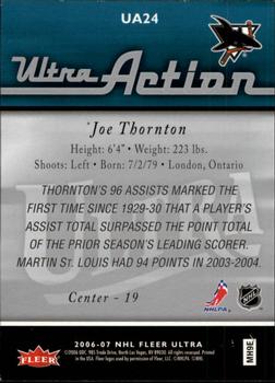 2006-07 Ultra - Ultra Action #UA24 Joe Thornton  Back