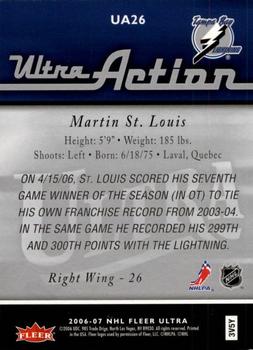 2006-07 Ultra - Ultra Action #UA26 Martin St. Louis  Back