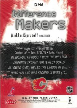 2006-07 Ultra - Difference Makers #DM6 Miikka Kiprusoff  Back