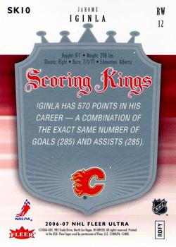 2006-07 Ultra - Scoring Kings #SK10 Jarome Iginla  Back