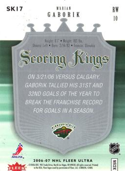 2006-07 Ultra - Scoring Kings #SK17 Marian Gaborik  Back