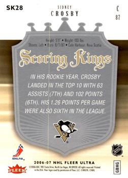 2006-07 Ultra - Scoring Kings #SK28 Sidney Crosby  Back