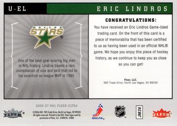 2006-07 Ultra - Ultra Uniformity #U-EL Eric Lindros  Back