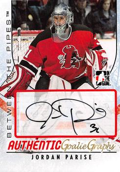 2007-08 In The Game Between the Pipes - Autographs #A-JPA Jordan Parise  Front