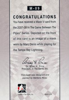 2007-08 In The Game Between the Pipes - The Mask V Gold #M-09 Marc Denis  Back