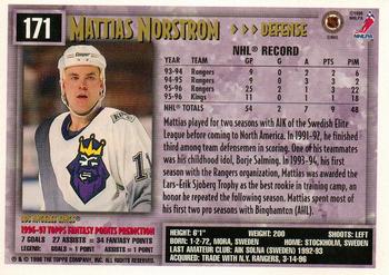 1996-97 Topps NHL Picks #171 Mattias Norstrom Back