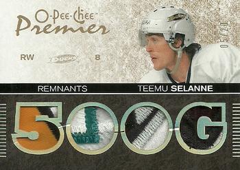 2007-08 O-Pee-Chee Premier - Remnants Quads Patches #PR-TS Teemu Selanne  Front