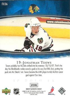 2007-08 SP Authentic - Holoview FX #FX36 Jonathan Toews  Back