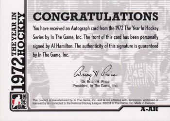 2009-10 In The Game 1972 The Year In Hockey - Autographs #A-AH Al Hamilton  Back