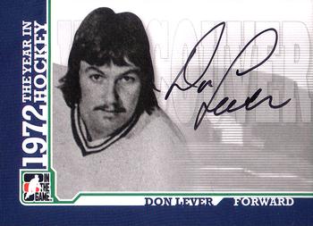 2009-10 In The Game 1972 The Year In Hockey - Autographs #A-DL Don Lever  Front