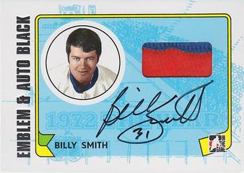 2009-10 In The Game 1972 The Year In Hockey - Game Used Emblem Autographs Black #MA-BS Billy Smith Front
