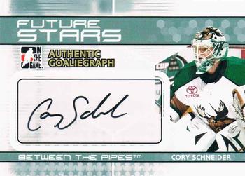 2009-10 In The Game Between The Pipes - Authentic Goaliegraphs #A-CS Cory Schneider  Front