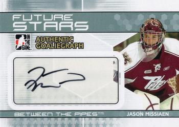 2009-10 In The Game Between The Pipes - Authentic Goaliegraphs #A-JM Jason Missiaen  Front