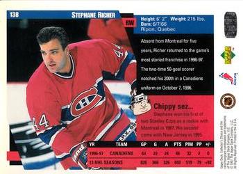 1997-98 Collector's Choice #138 Stephane Richer Back