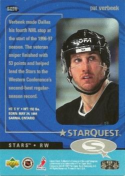 1997-98 Collector's Choice - StarQuest #SQ16 Pat Verbeek Back