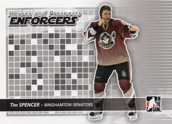 2009-10 In The Game Heroes and Prospects - Enforcers #E-07 Tim Spencer  Front