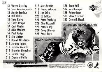 1997-98 Collector's Choice - Hockey Stick-Ums #S29 Steve Yzerman Back