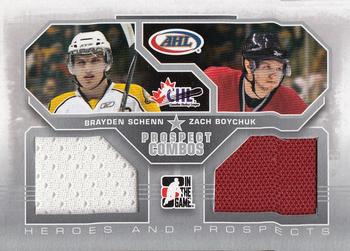 2009-10 In The Game Heroes and Prospects - Prospect Combos Jerseys #PC-04 Brayden Schenn / Zach Boychuk  Front