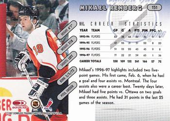 1997-98 Donruss #151 Mikael Renberg Back