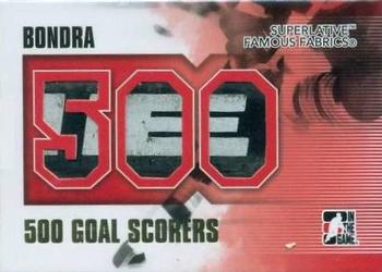 2009-10 In The Game Superlative - Famous Fabrics 500 Goal Scorers Sticks Gold #GSS-37 Peter Bondra  Front