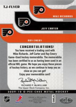 2009-10 O-Pee-Chee - Top Draws #TJ-FLYER Mike Richards / Jeff Carter / Ray Emery  Back