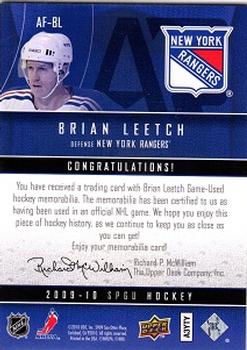 2009-10 SP Game Used - Authentic Fabrics #AF-BL Brian Leetch  Back