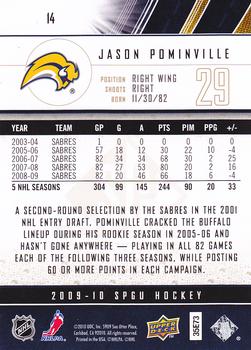2009-10 SP Game Used - Gold #14 Jason Pominville  Back