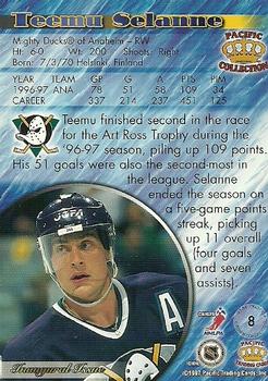 1997-98 Pacific Crown Collection #8 Teemu Selanne Back