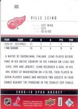 2009-10 SP Game Used - Silver Spectrum #103 Ville Leino  Back