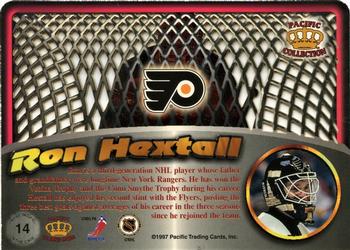 1997-98 Pacific Crown Collection - In the Cage Die Cuts #14 Ron Hextall Back