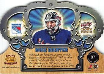 1997-98 Pacific Crown Royale #87 Mike Richter Back