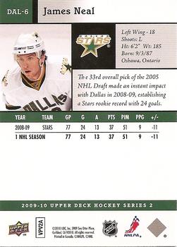 2009-10 Upper Deck - Arena Giveaway Dallas Stars #DAL-6 James Neal  Back